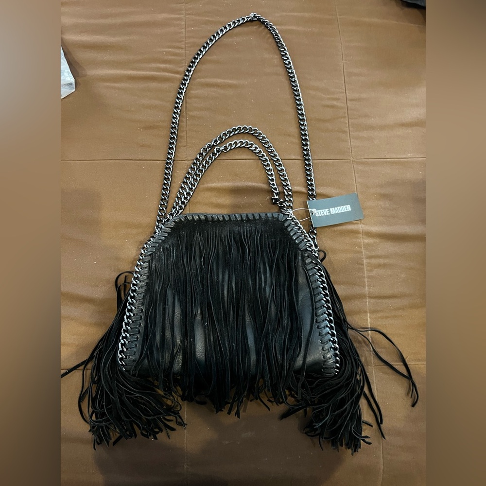 Steve Madden fringe crossbody with chain strap new with tag